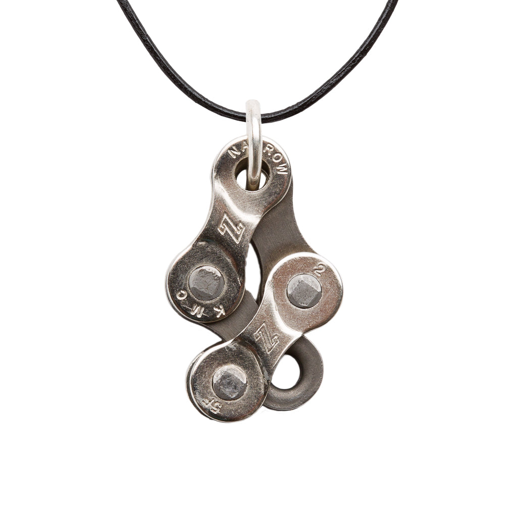 Bikeman Recycled Bike Chain Pendant Necklace by Paguro Upcycle