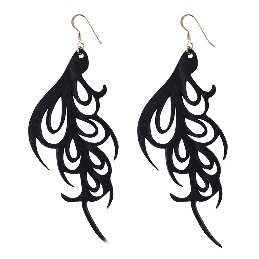 Bella Elegant Art Nouveau Inner Tube Earrings by Paguro Upcycle