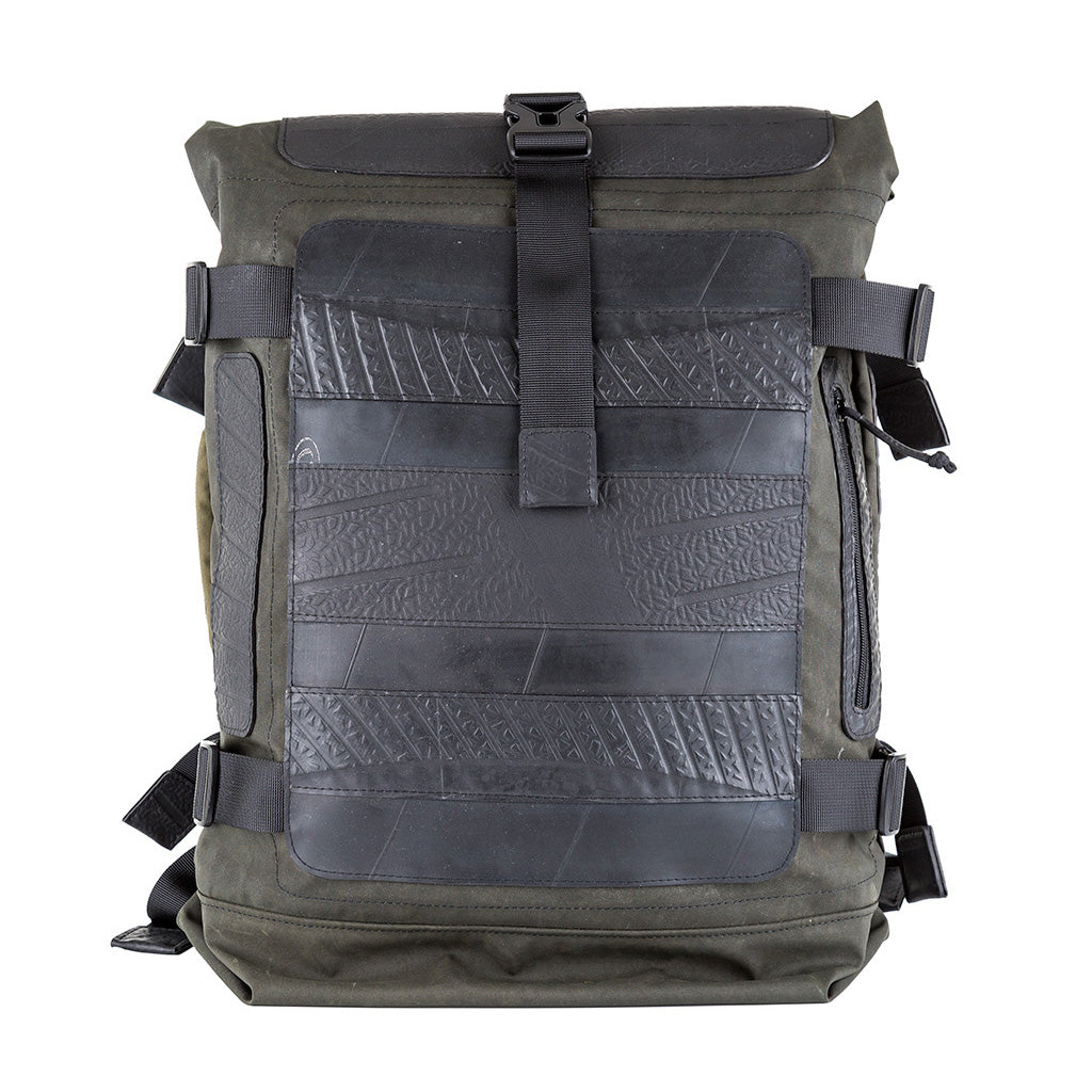 Waterproof Roll Top Vegan Backpack by Paguro Upcycle