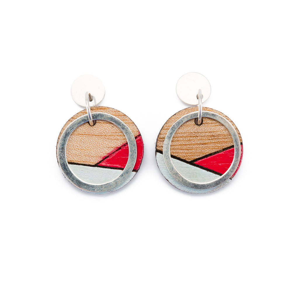 Conture Recycled Wood Sterling Silver Earrings (6 colours available) by Paguro Upcycle