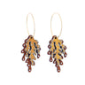Pendientes de oro de madera reciclada ecológica Ocean