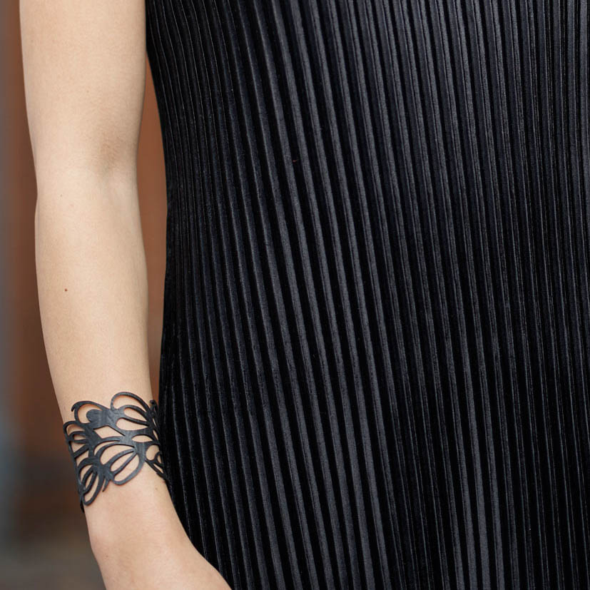 Bella Elegant Inner Tube Art Nouveau Bracelet by Paguro Upcycle
