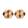 Handmade Hexagon Wooden Coasters (Set of 2 or 4)