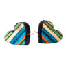Love Heart Recycled Skateboard Wooden Stud Earrings by Paguro Upcycle