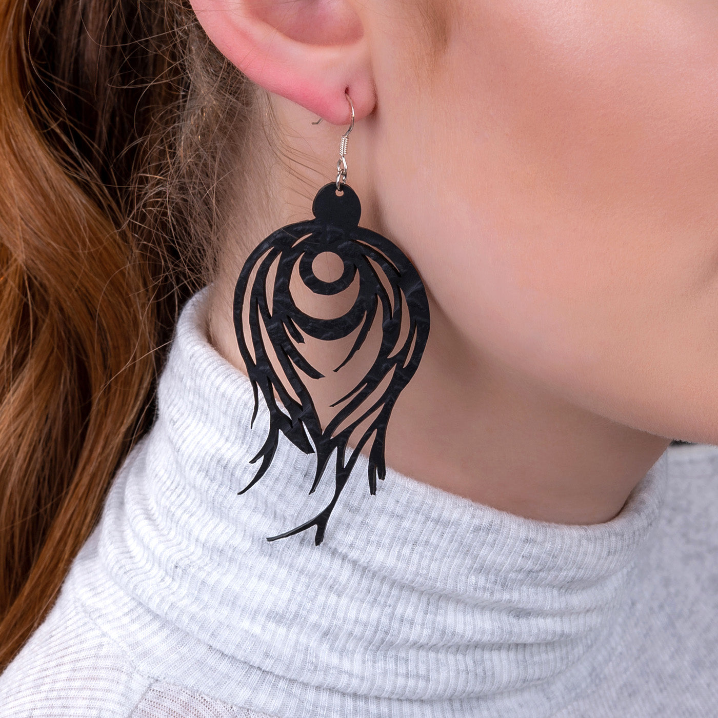 Flame Handmade Upcycled Statement Earrings by Paguro Upcycle