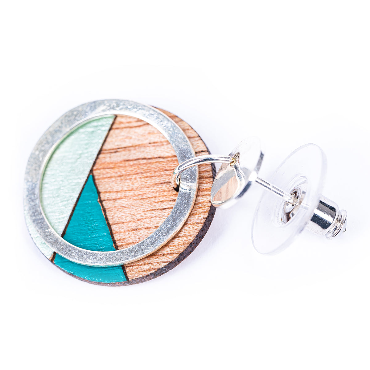 Conture Recycled Wood Sterling Silver Earrings (6 colours available) by Paguro Upcycle