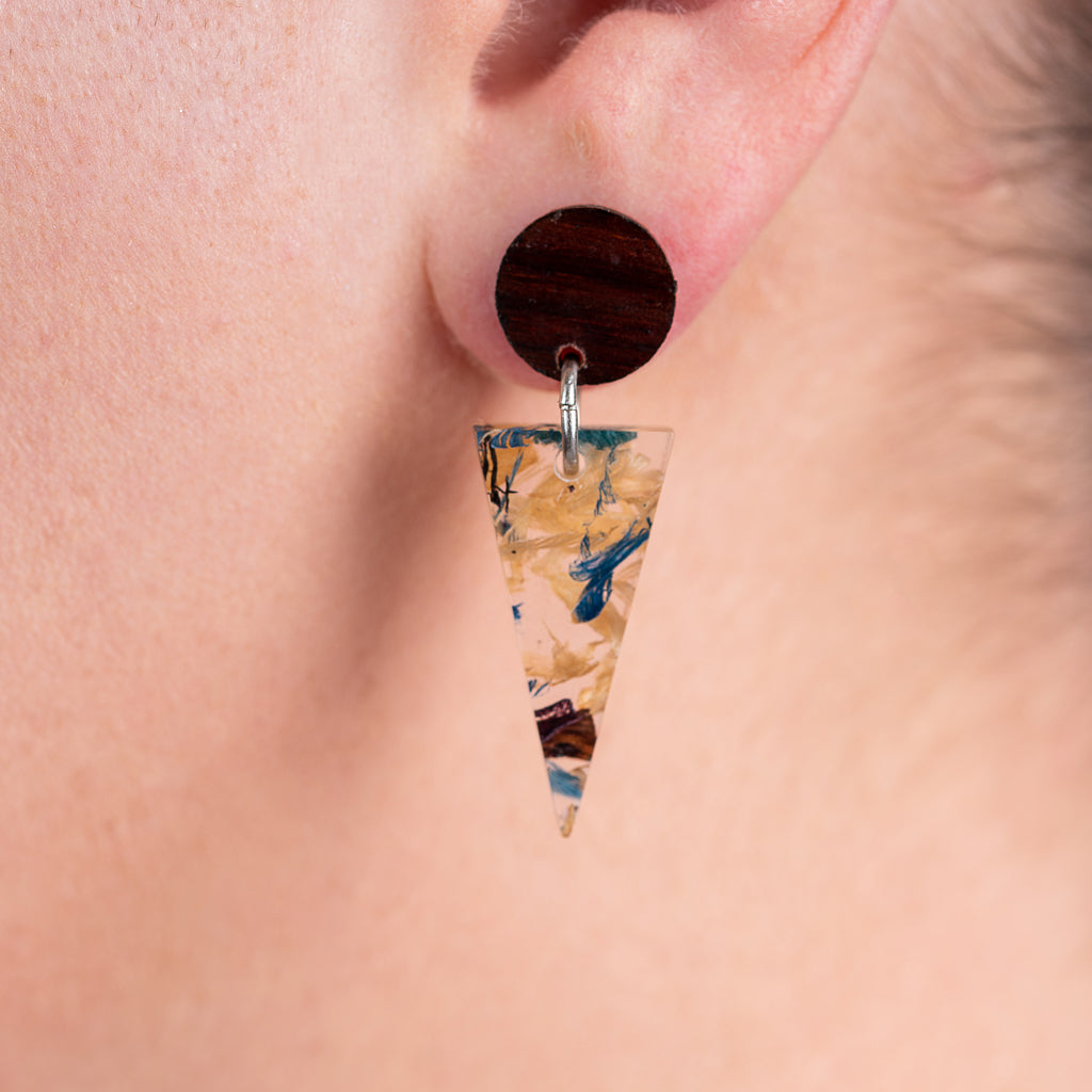 Shari Geometric Statement Resin Earrings by Paguro Upcycle