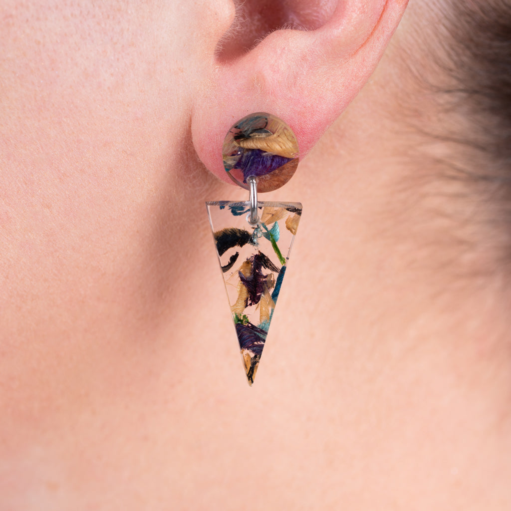 Shari Geometric Statement Resin Earrings by Paguro Upcycle