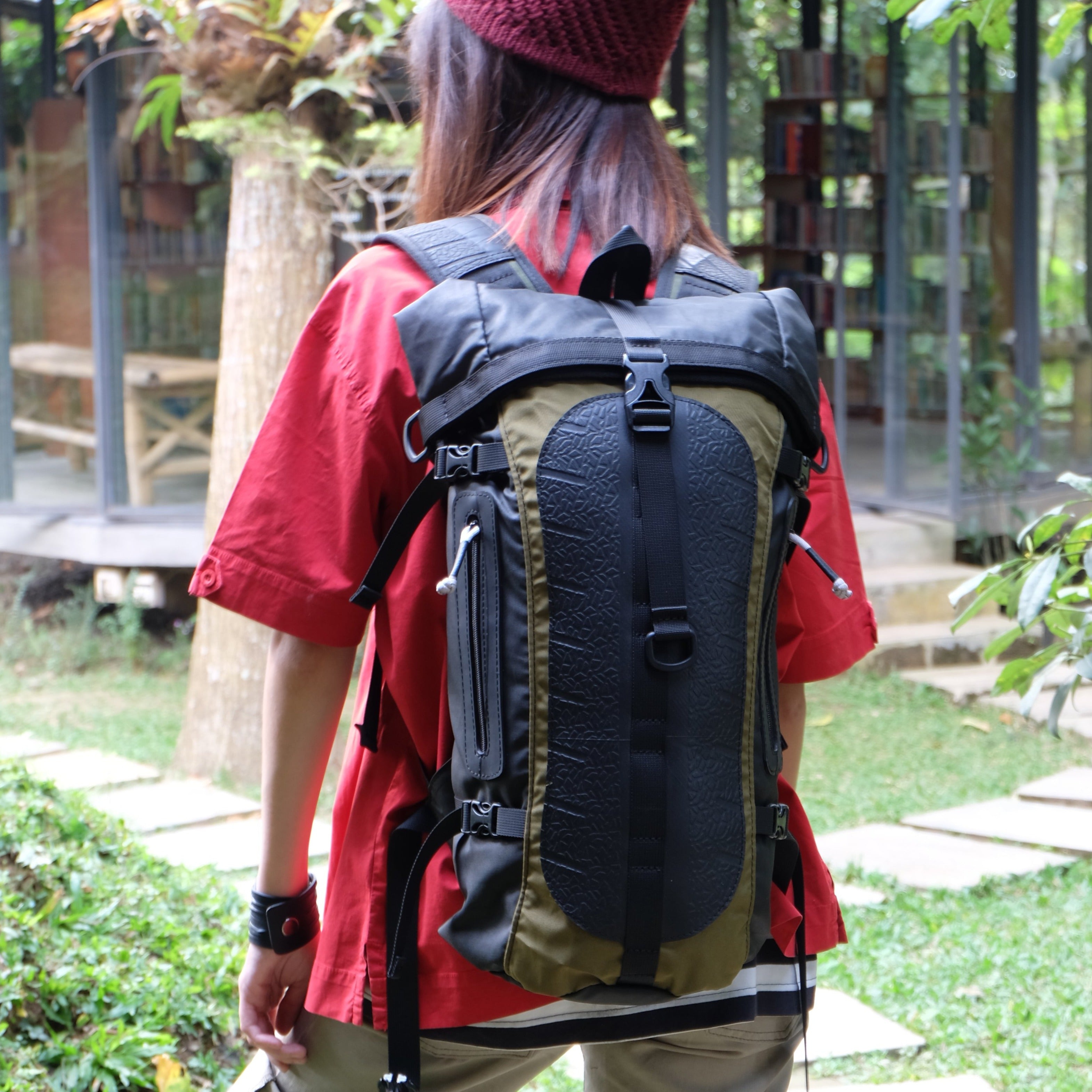 Soldier Waterproof Vegan Backpack with Laptop Compartment by Paguro Upcycle