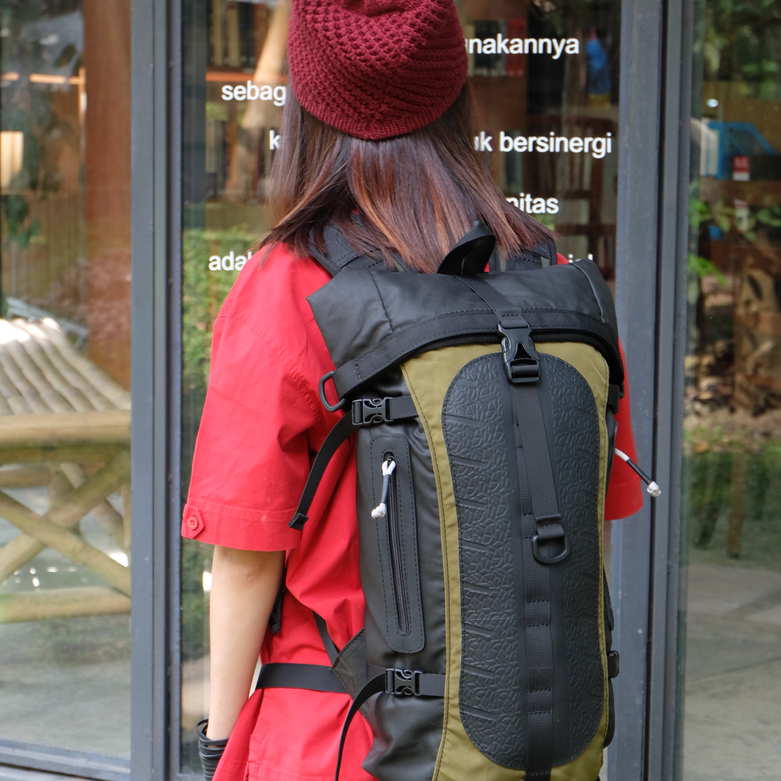 Soldier Waterproof Vegan Backpack with Laptop Compartment by Paguro Upcycle