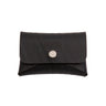 Paguro Upcycle black recycled rubber card holder with snap button closure for eco-friendly storage