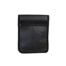 Black recycled rubber handbag by Paguro Upcycle with front zipper pocket and textured finish