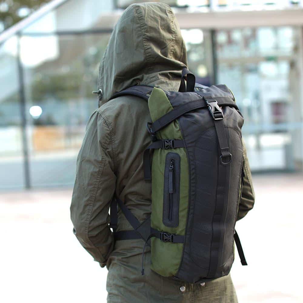 Soldier Waterproof Vegan Backpack with Laptop Compartment by Paguro Upcycle