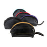 Paguro Upcycle black vegan travel pouch set with colorful zippered trims for organizing cosmetics