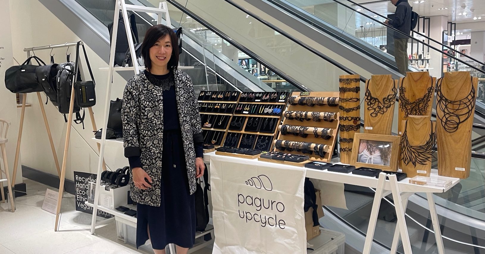 Yen Goo, founder of Paguro Upcycle, celebrating 13 years of upcycled bags and jewellery