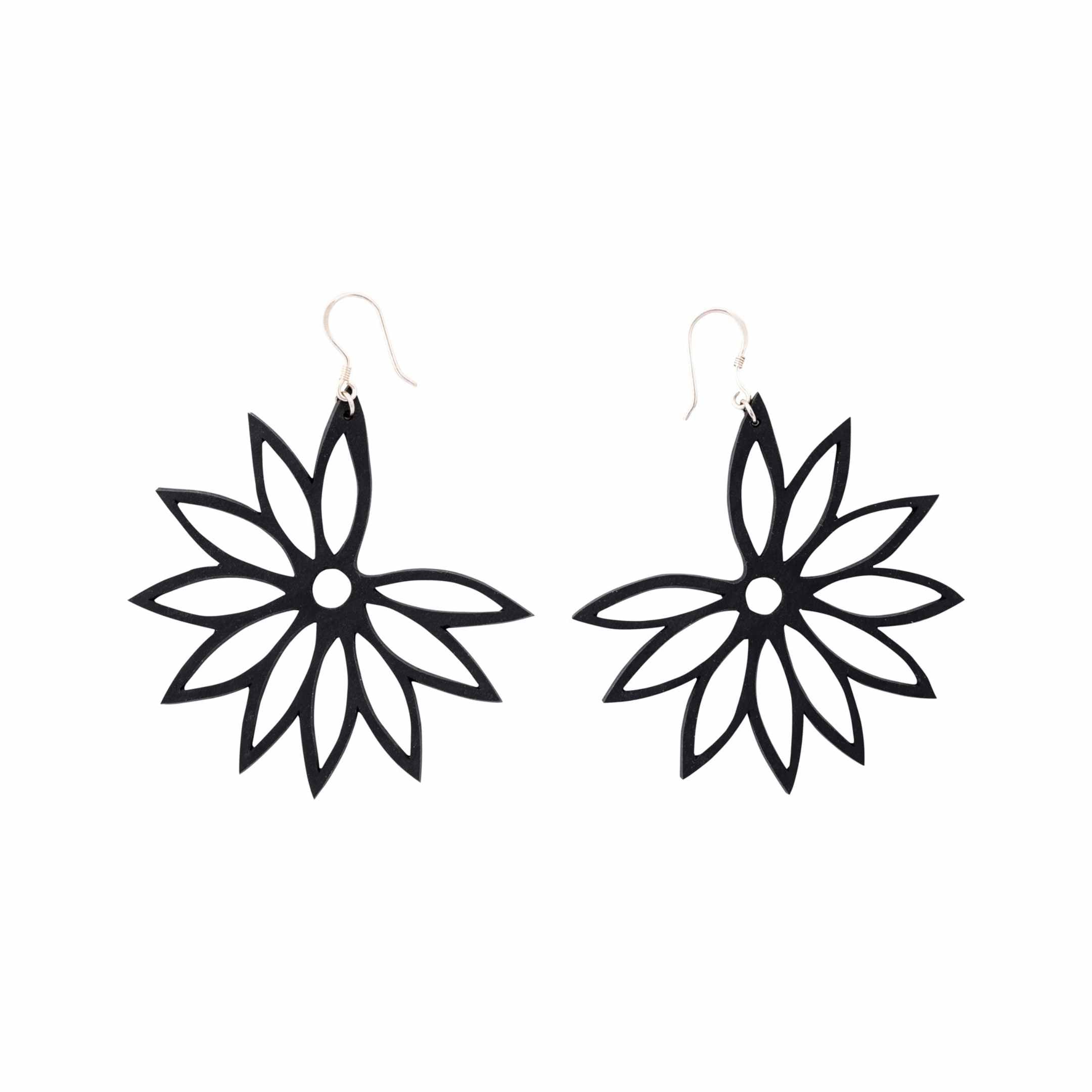 Lotus Statement Recycle Rubber Earrings