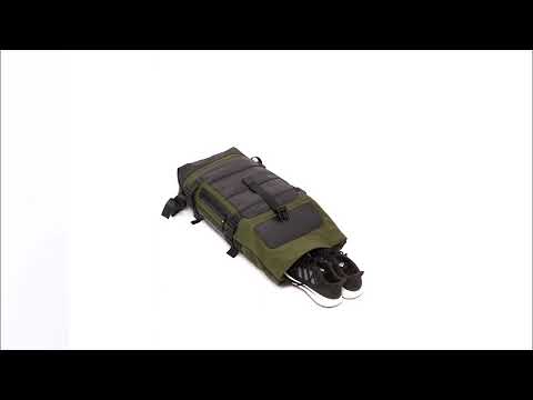 Water-resistant roll-top vegan backpack by Paguro Upcycle - video