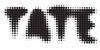 'Logo of the Tate Gallery in pixelated black text on a white background.'