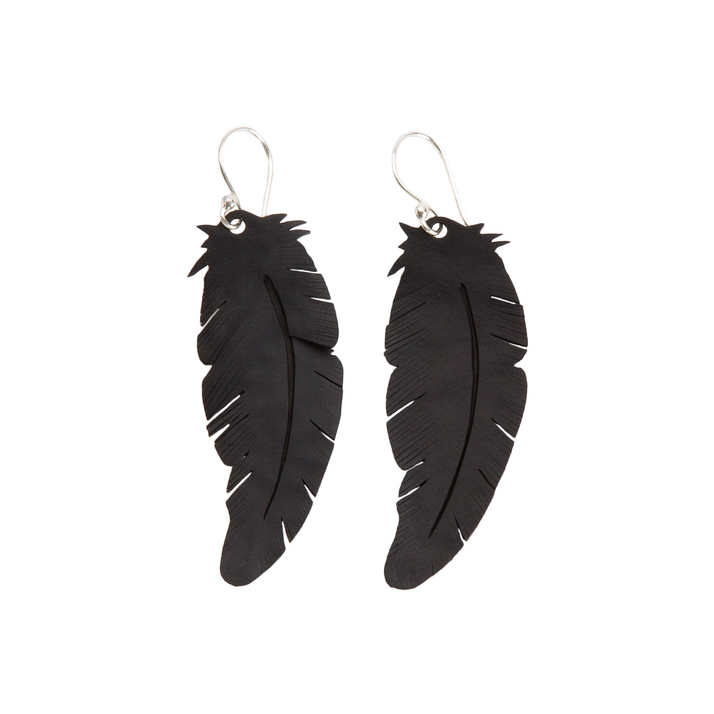 Angel Rubber Feather Earrings – Paguro Upcycle