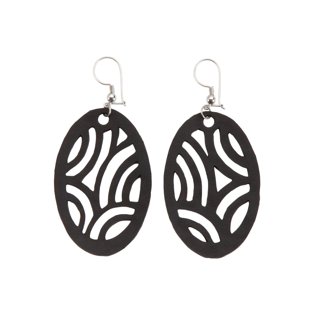 Seraphine (I) Recycled Rubber Earrings by Paguro Upcycle