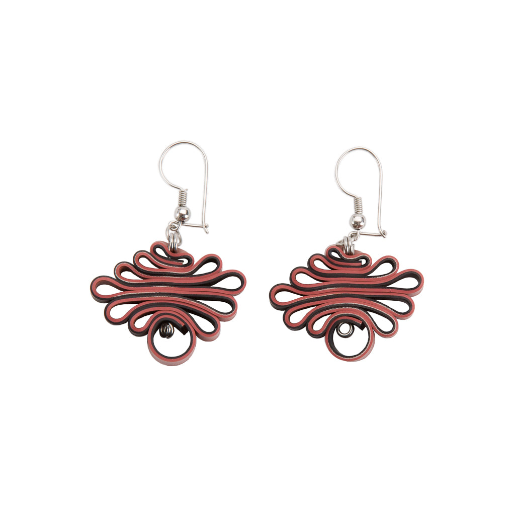 Zig Zag Recycled Rubber Earrings (3 Colours Available) by Paguro Upcycle