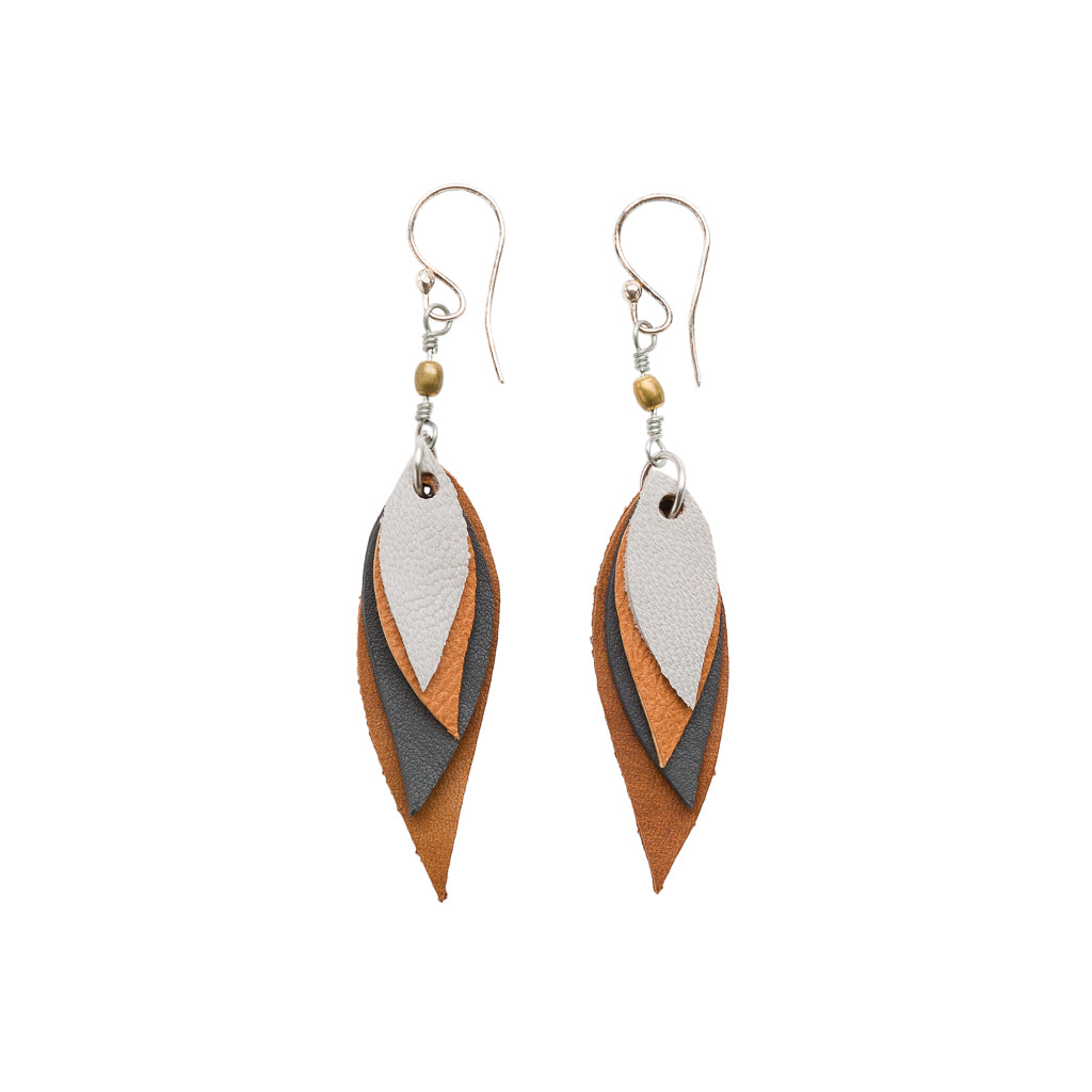 Flake Recycled Leather Earrings by Paguro Upcycle