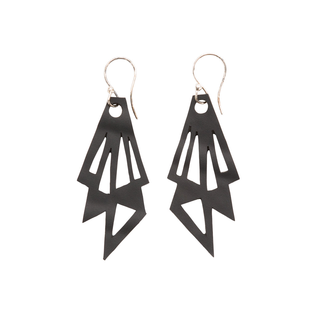 Cubism Rubber Geometric Earrings by Paguro Upcycle