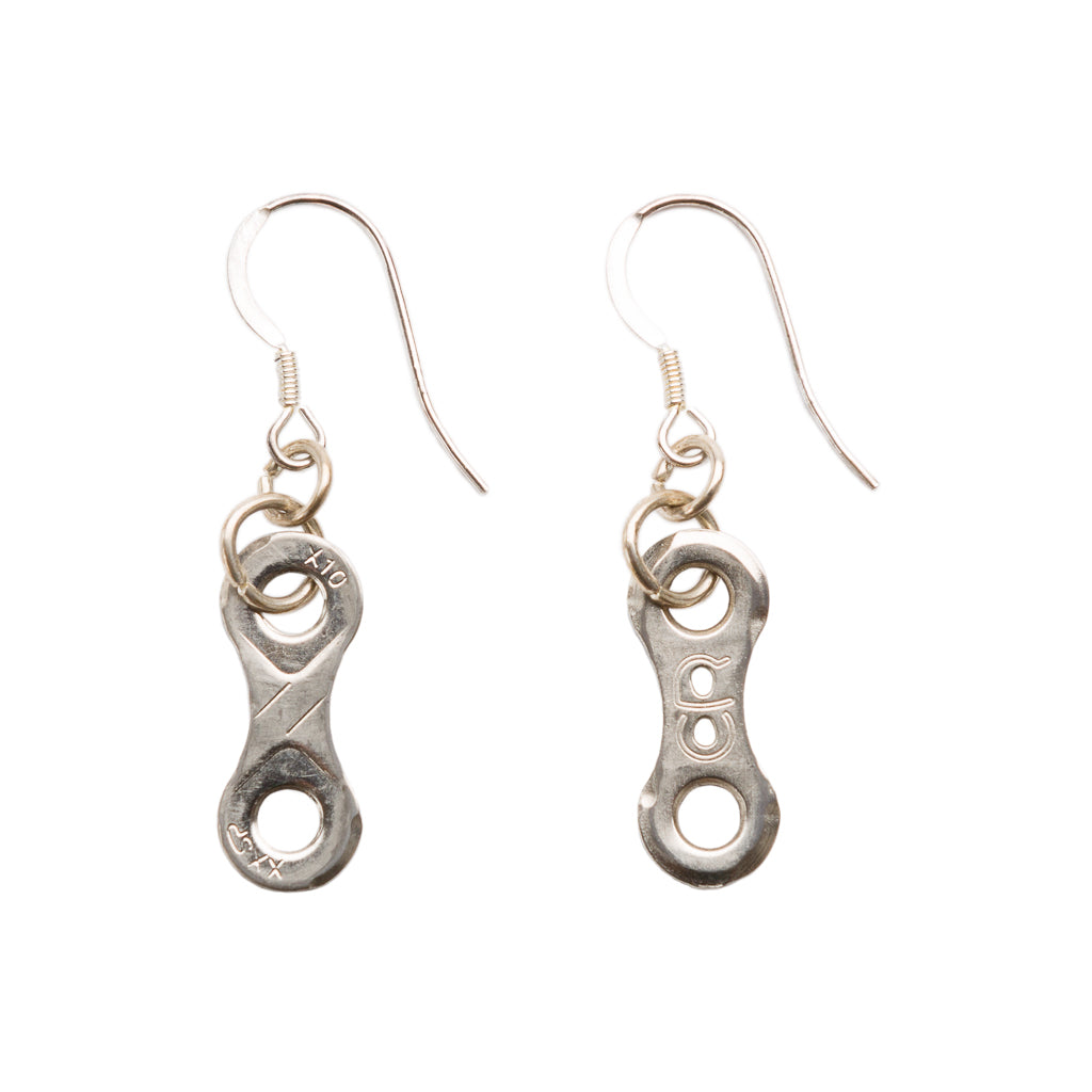 Lone Rider Bike Chain Earrings by Paguro Upcycle