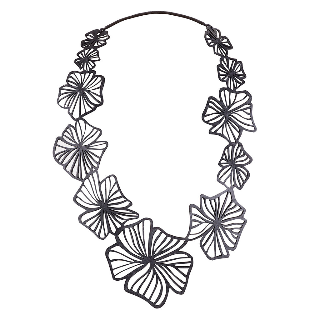 Canna Handmade Long Floral Necklace by Paguro Upcycle