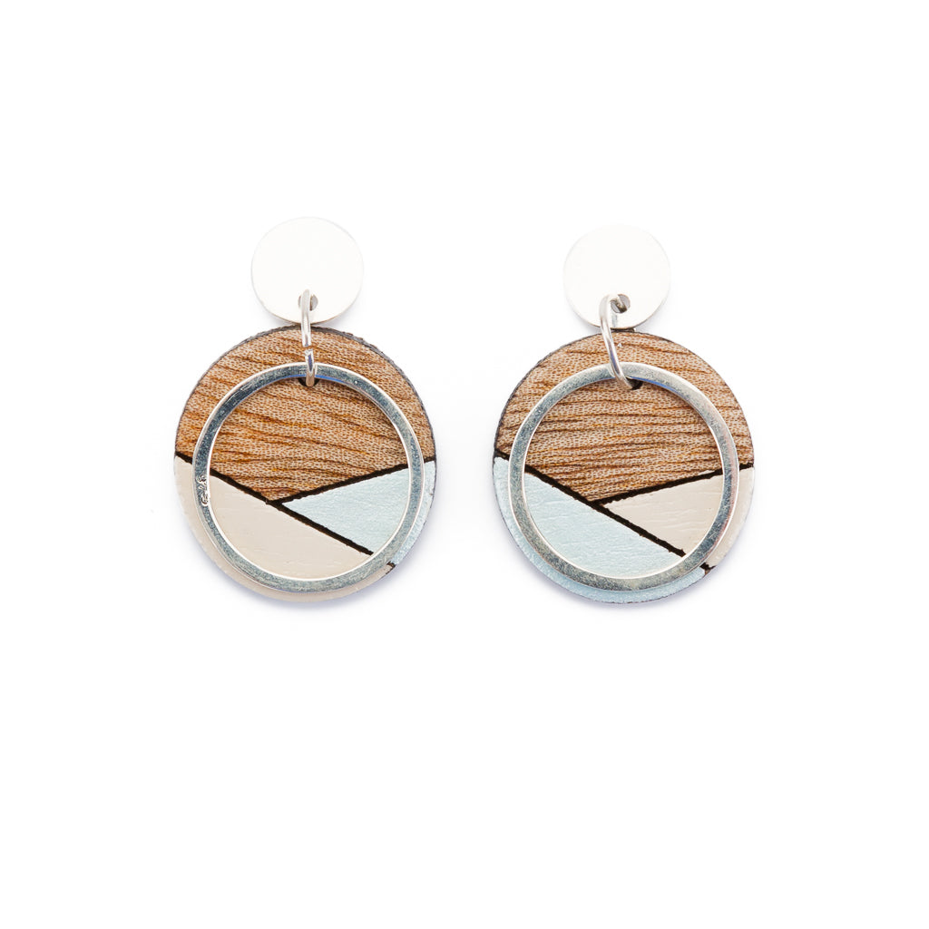 Conture Recycled Wood Sterling Silver Earrings (6 colours available) by Paguro Upcycle