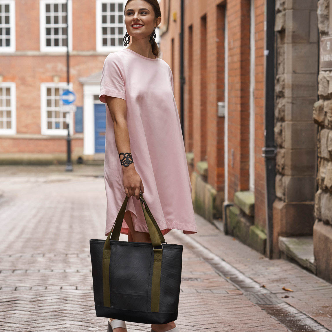 Rika Spacious Inner Tube Vegan Tote Bag (3 Colours Available) by Paguro Upcycle