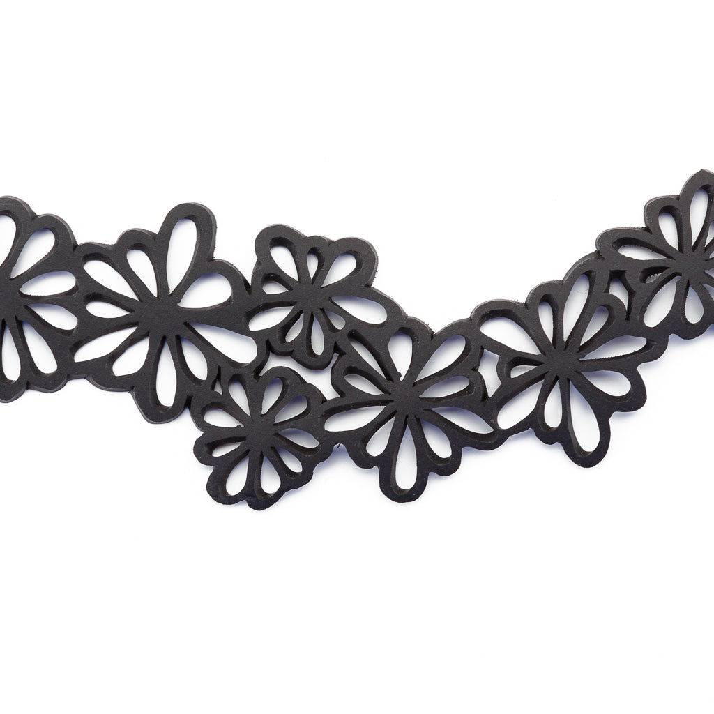 Dahlia Recycled Rubber Statement Flower Choker by Paguro Upcycle