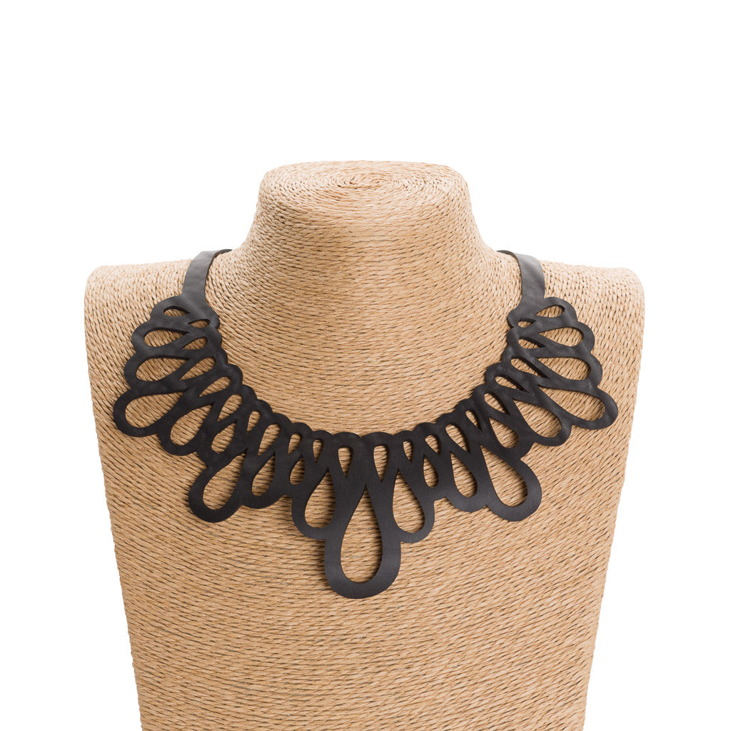 Fall Inner Tube Wave Necklace by Paguro Upcycle