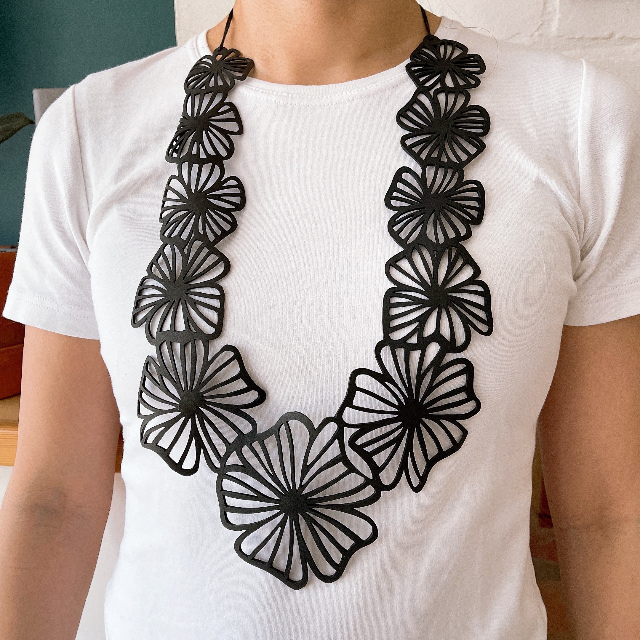 Canna Handmade Long Floral Necklace
