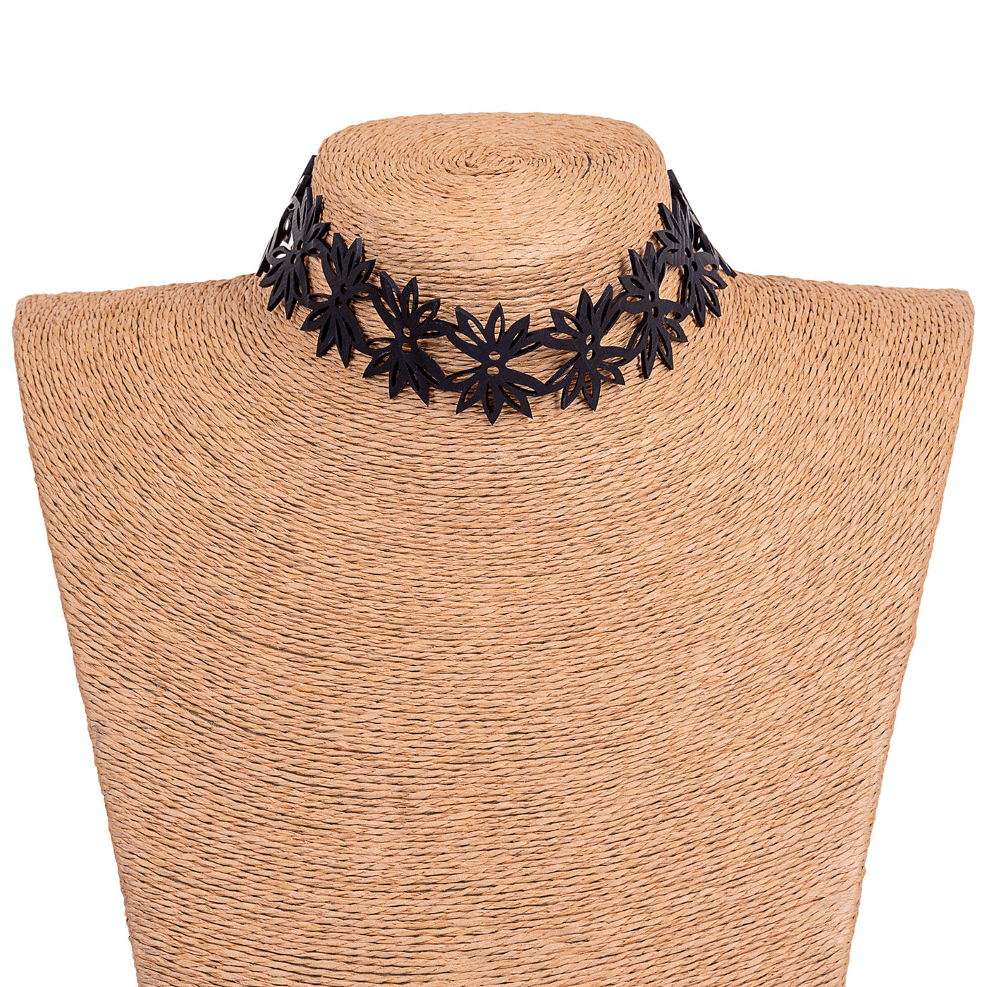 Lotus Recycled Rubber Statement Flower Choker by Paguro Upcycle