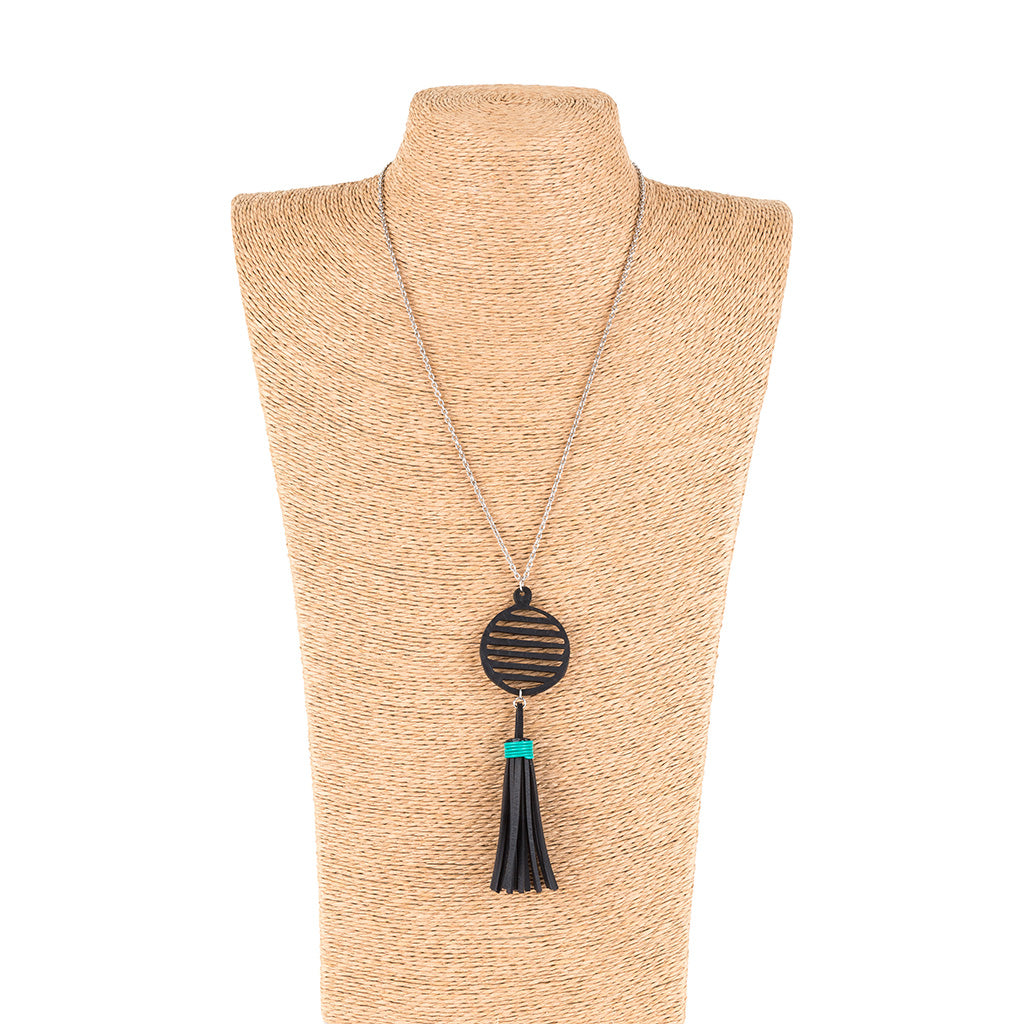 Lunar Rubber Tassel Necklace by Paguro Upcycle