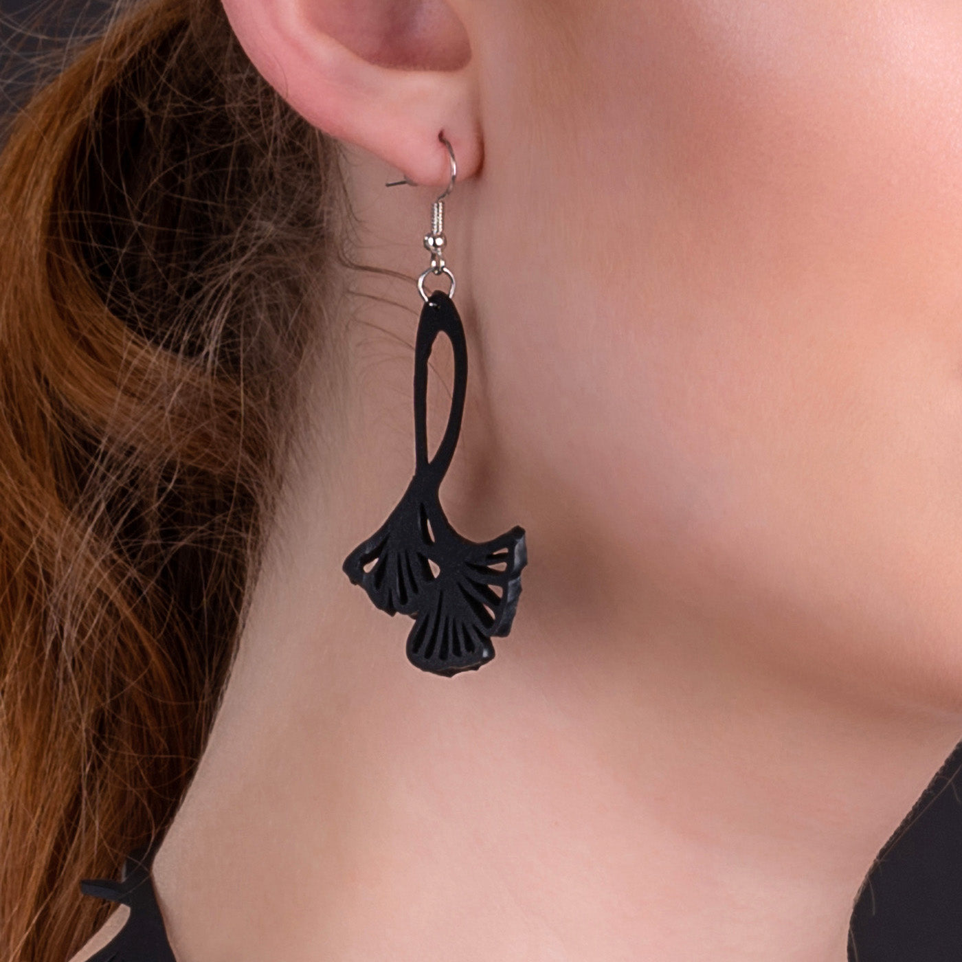 Fan Leaf Recycle Rubber Clover Earrings by Paguro Upcycle