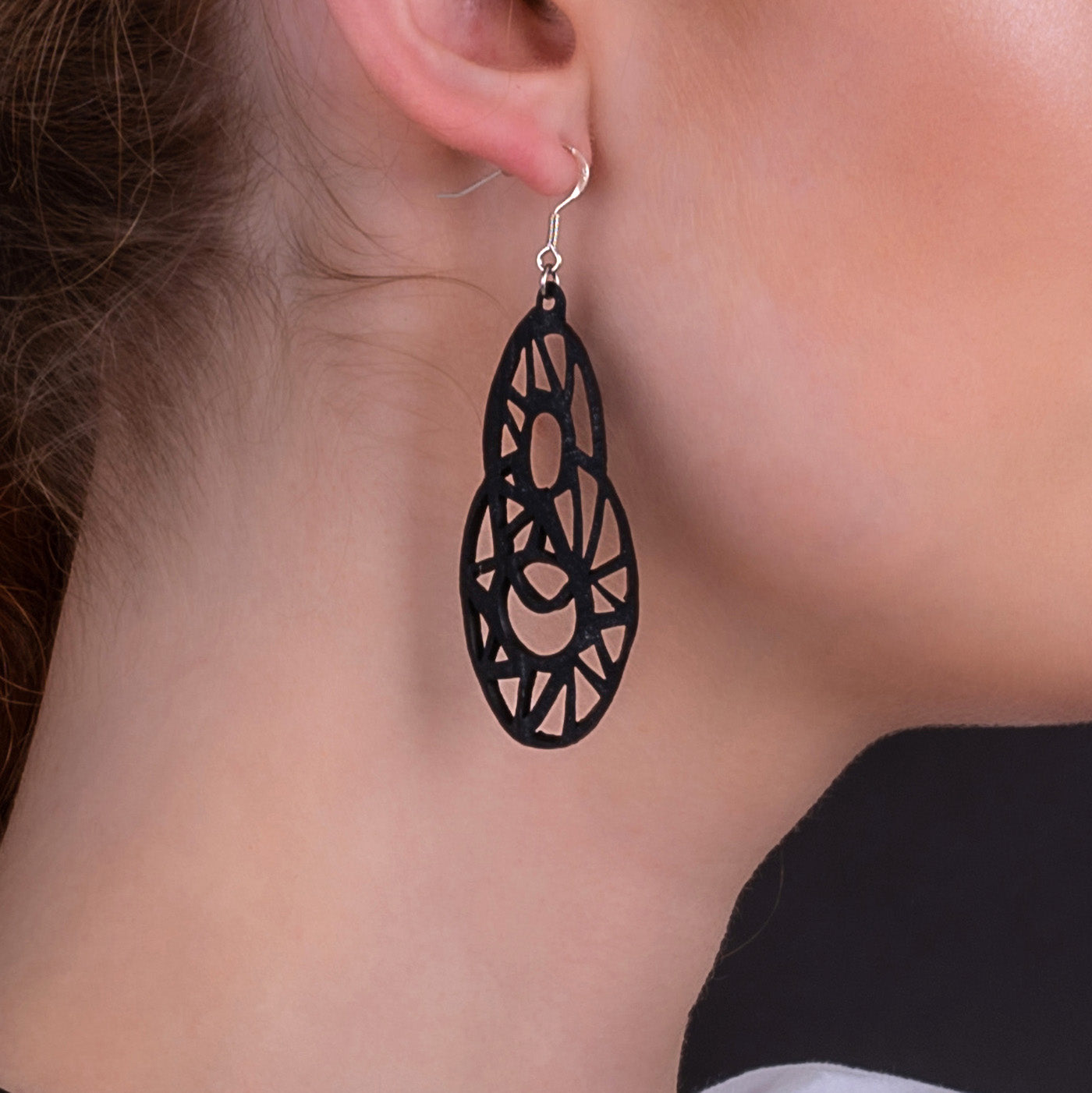 Stellar Recycle Rubber Teardrop Earrings by Paguro Upcycle