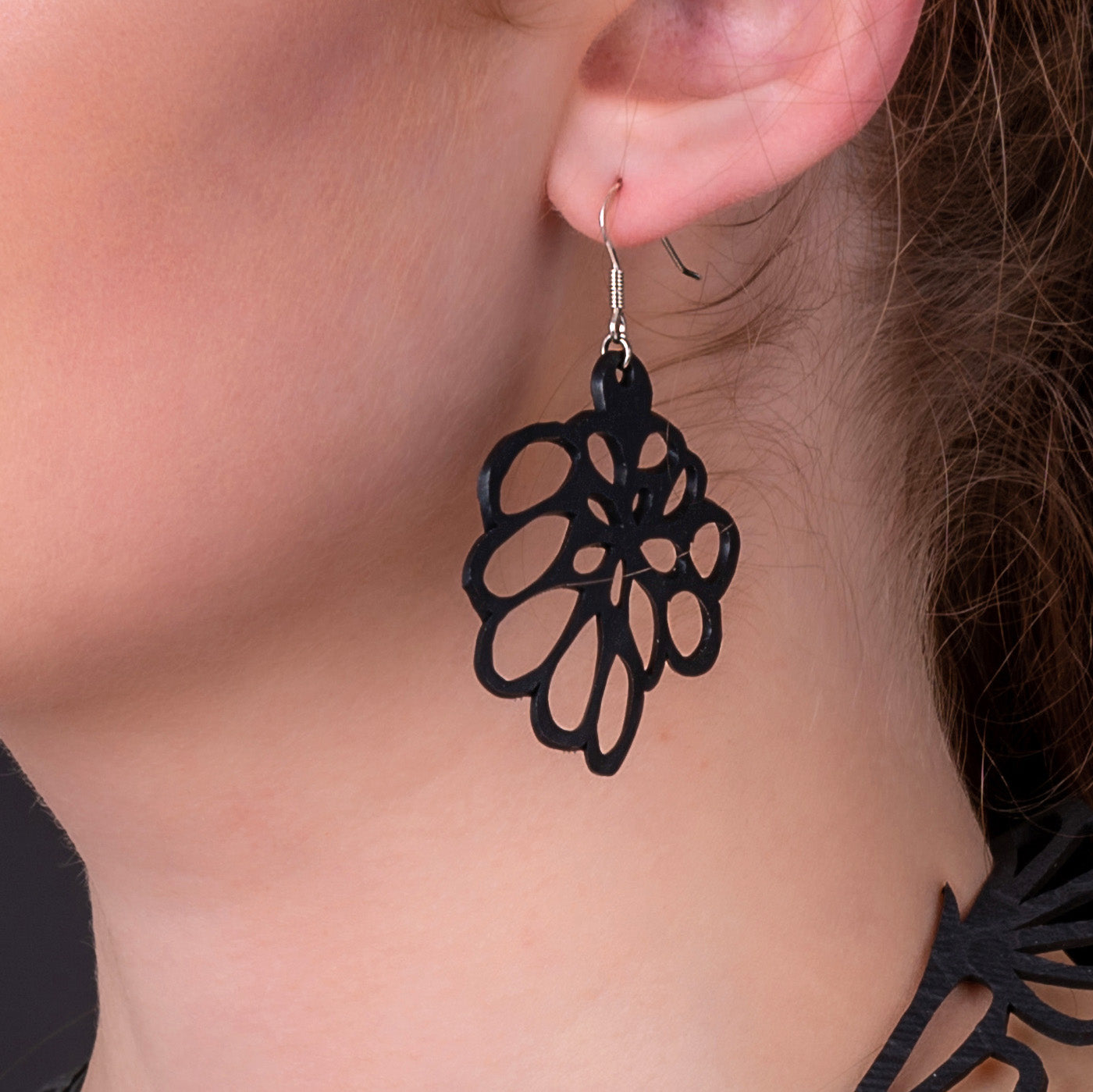 Violet Flower Eco-Friendly Upcycled Earrings by Paguro Upcycle