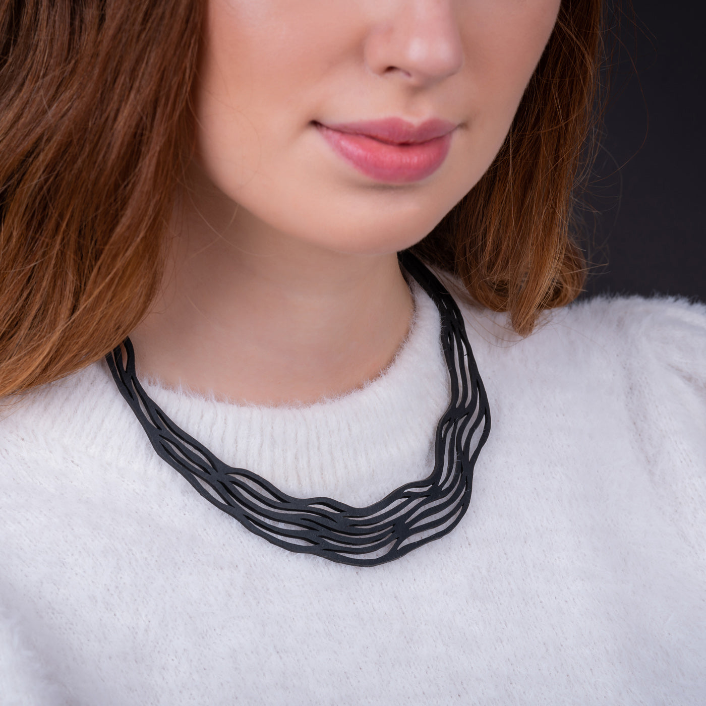 Flow Elegant Recycled Rubber Necklace by Paguro Upcycle