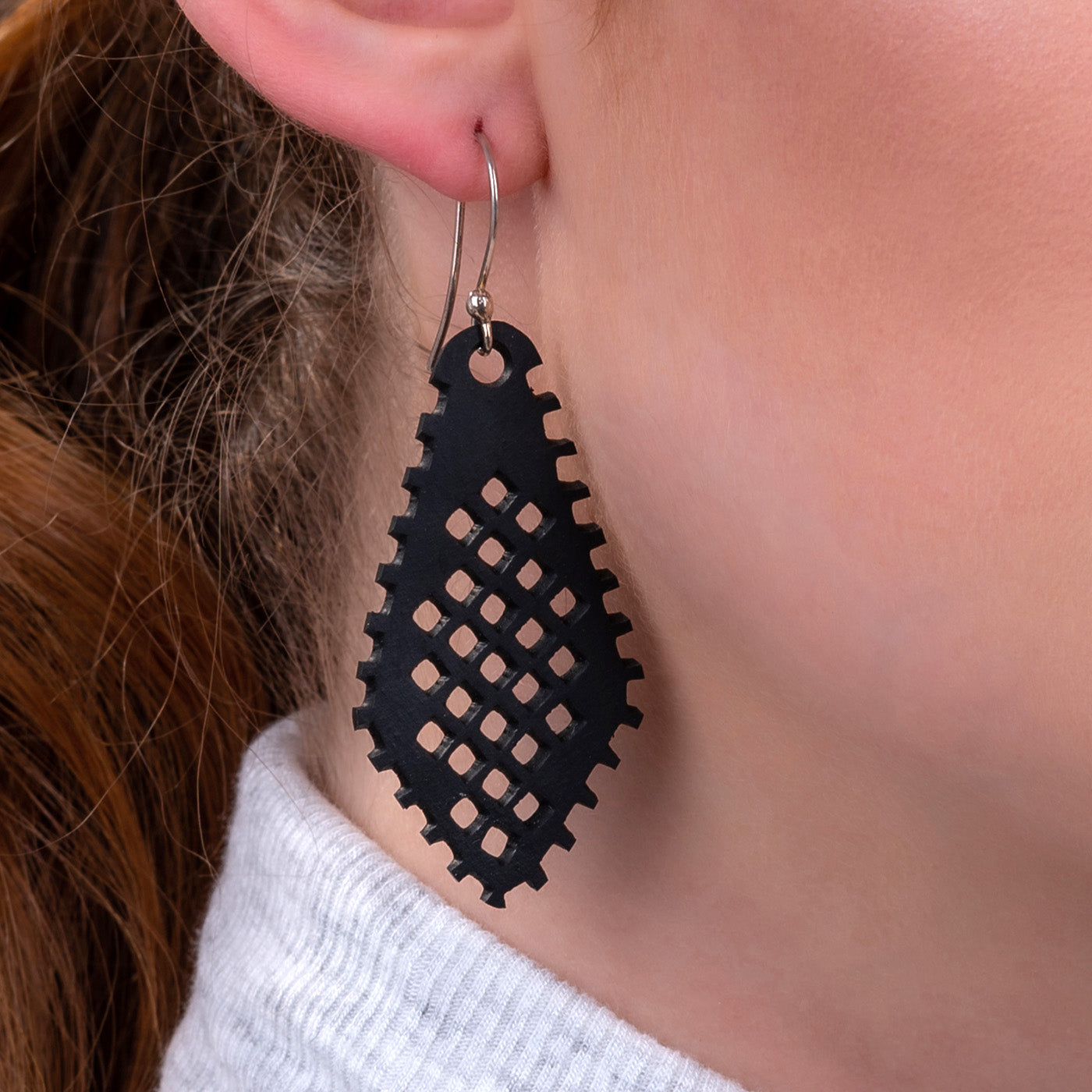 Diamond Recycled Rubber Earrings by Paguro Upcycle