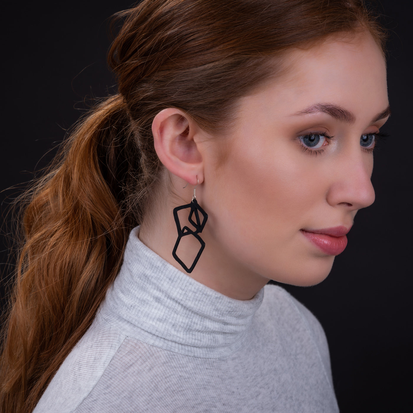 Belinda Geometric Recycled Rubber Earrings by Paguro Upcycle