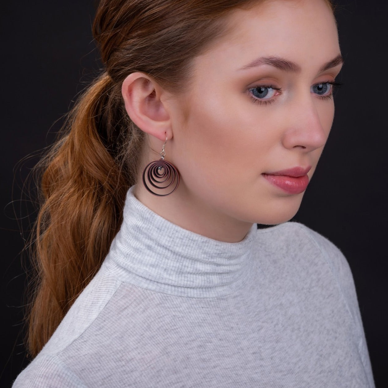 Twirl Recycled Rubber Vegan Earrings by Paguro Upcycle