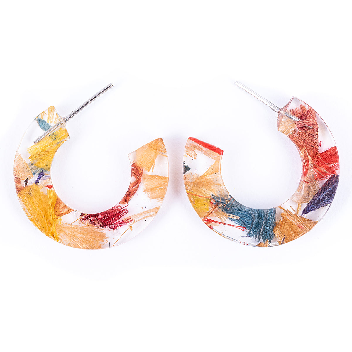 Quartilla Eco Friendly Resin Hoop Earrings by Paguro Upcycle
