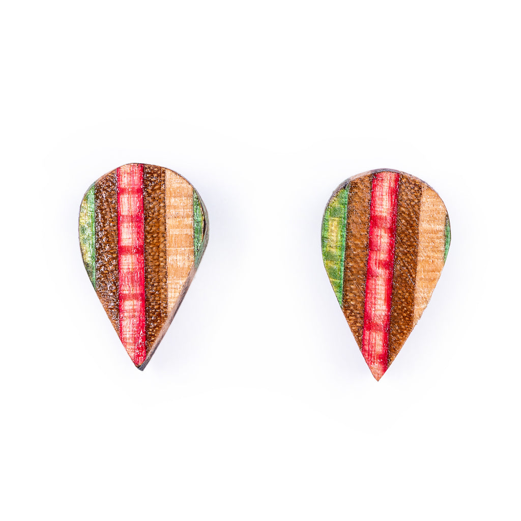 Tear Recycled Skateboard Stud Earrings by Paguro Upcycle