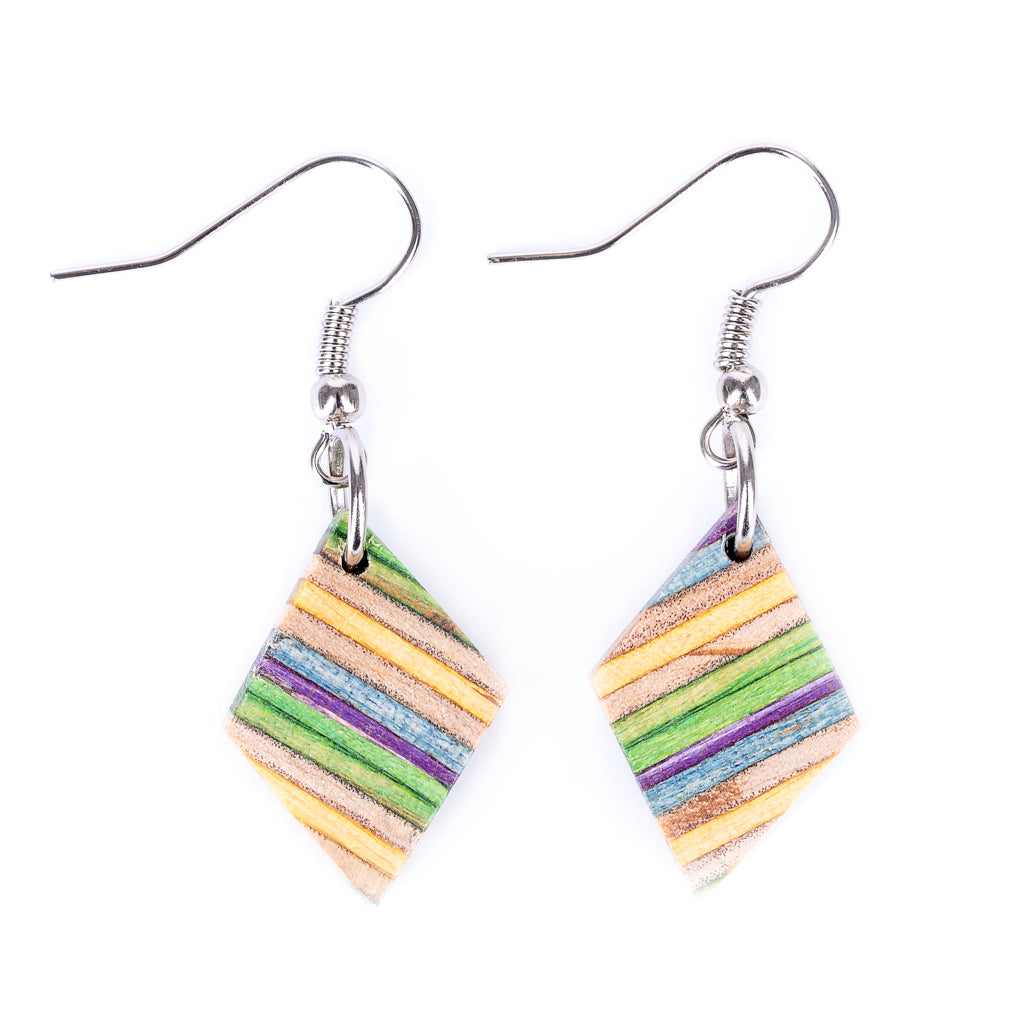 Kite Recycled Skateboard Dangle Earrings by Paguro Upcycle