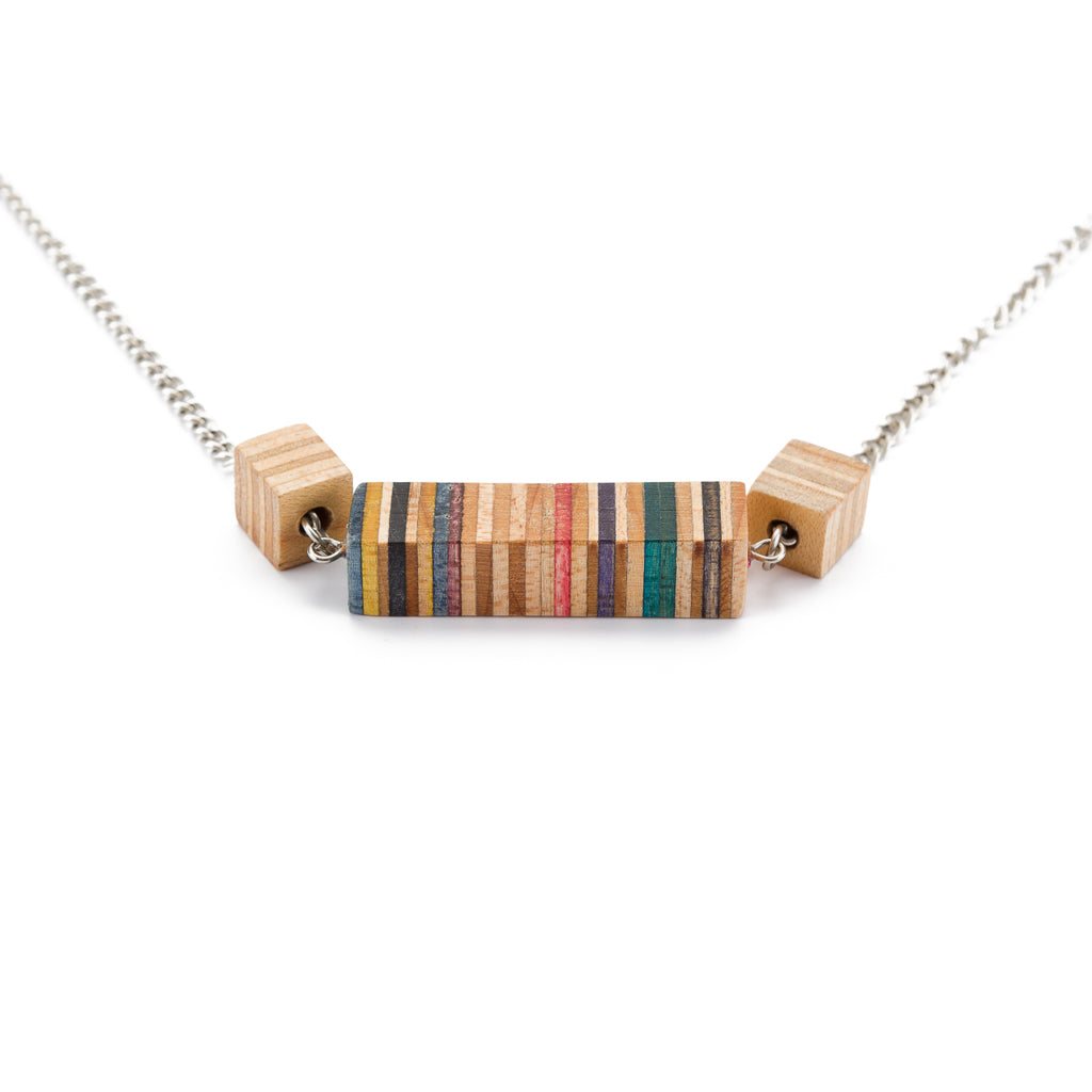 Recta Recycled Skateboard Necklace by Paguro Upcycle