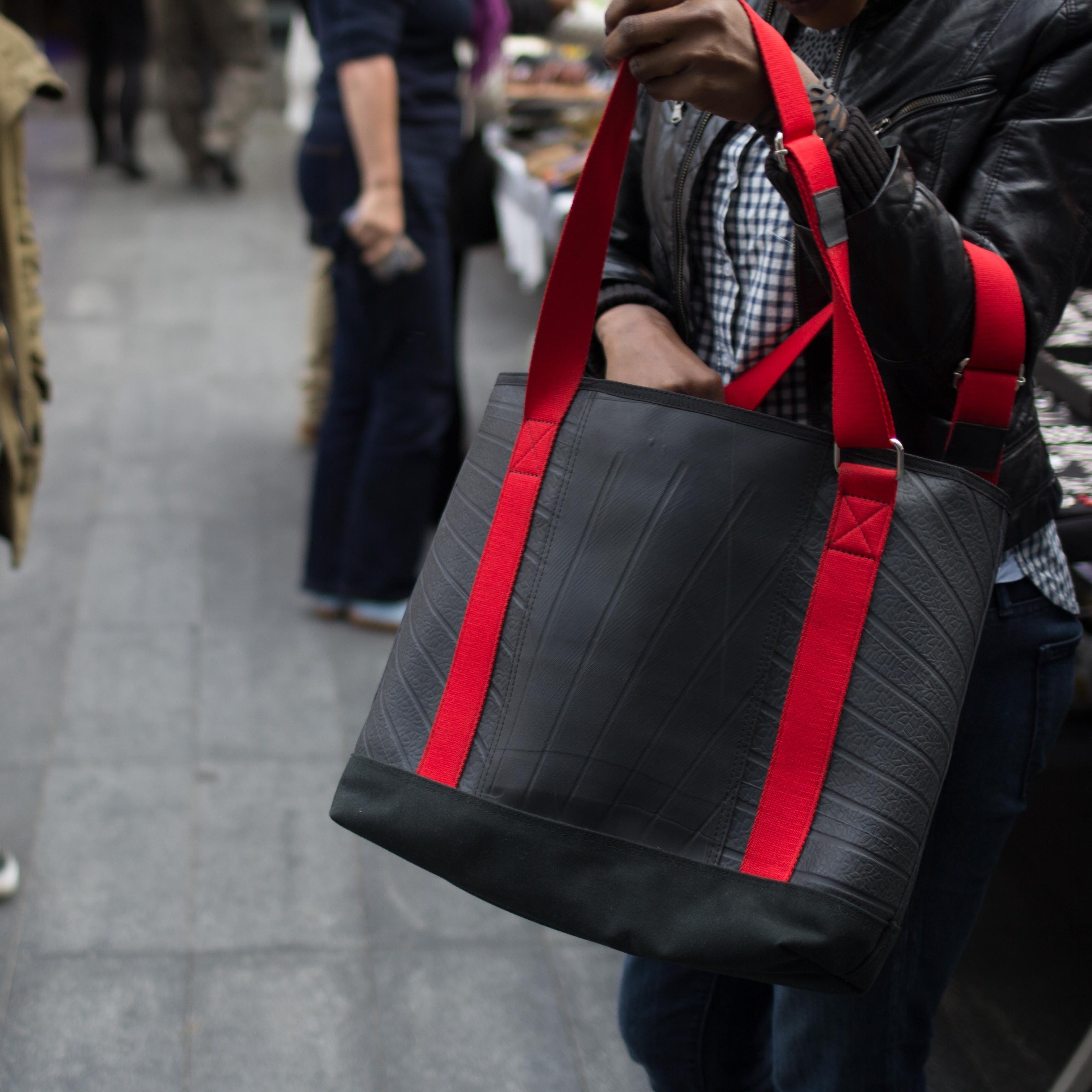Rika Spacious Inner Tube Vegan Tote Bag (3 Colours Available) by Paguro Upcycle