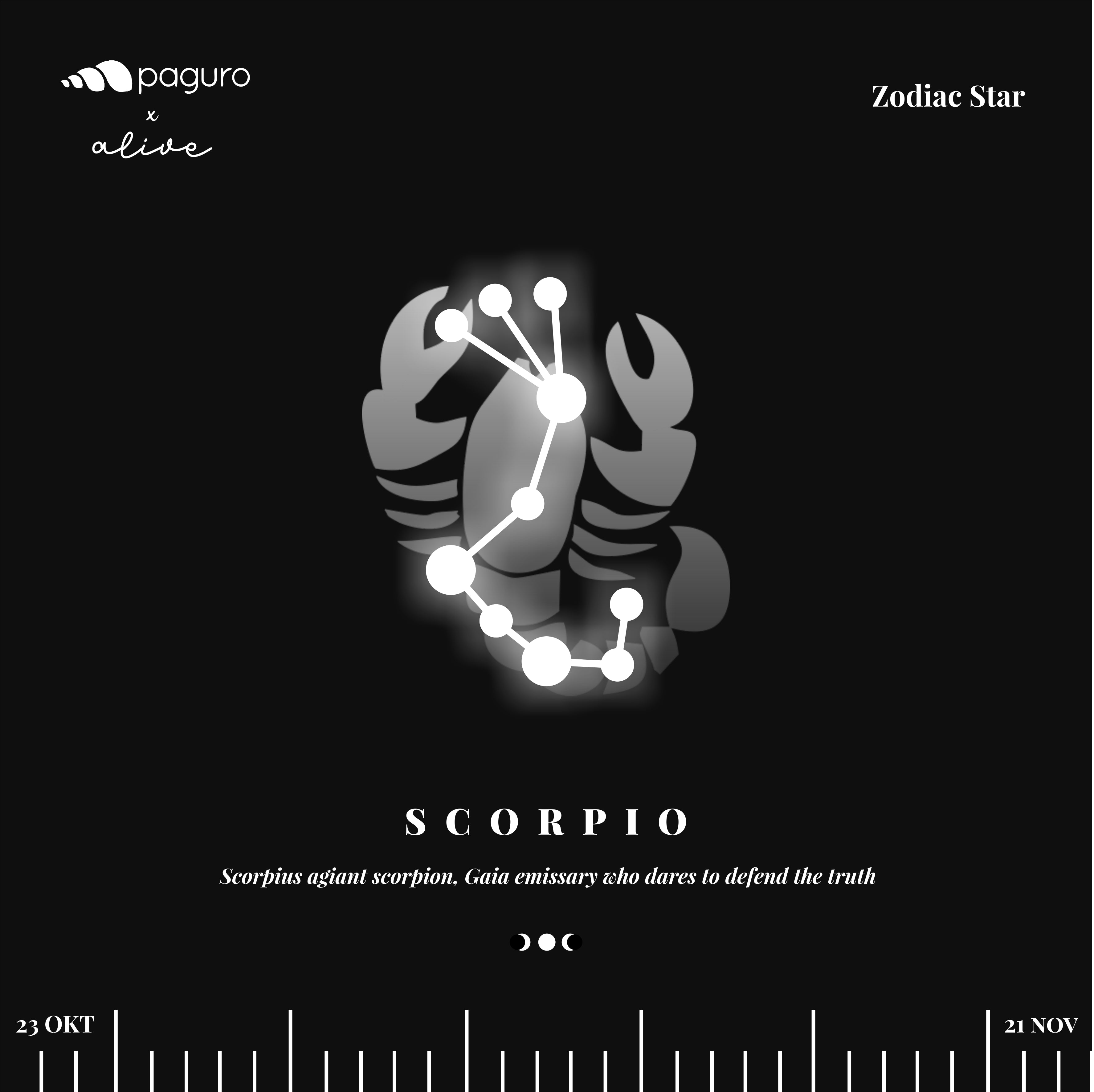 Collier durable avec signe du zodiaque Scorpion
