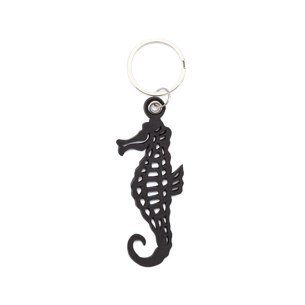 Seahorse Recycled Rubber Vegan Keyring by Paguro Upcycle